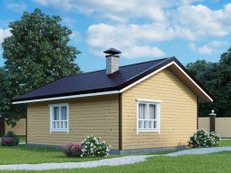 Компактный деревянный дом 6 x 7 м