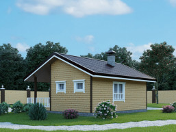 Компактный деревянный дом 6 x 7 м
