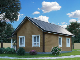 Загородный дом с баней 7 x 9 м