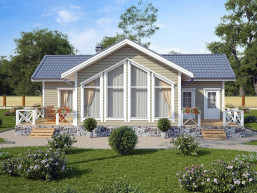 Компактный дом из бруса 10 x 13 м