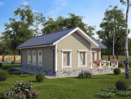 Компактный дом из бруса 10 x 13 м