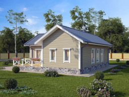Компактный дом из бруса 10 x 13 м