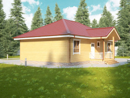 Практичный загородный дом из бруса 8 x 12 м