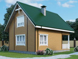 Загородный дом с мансардой 6 x 8.5 м