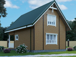 Загородный дом с мансардой 6 x 8.5 м